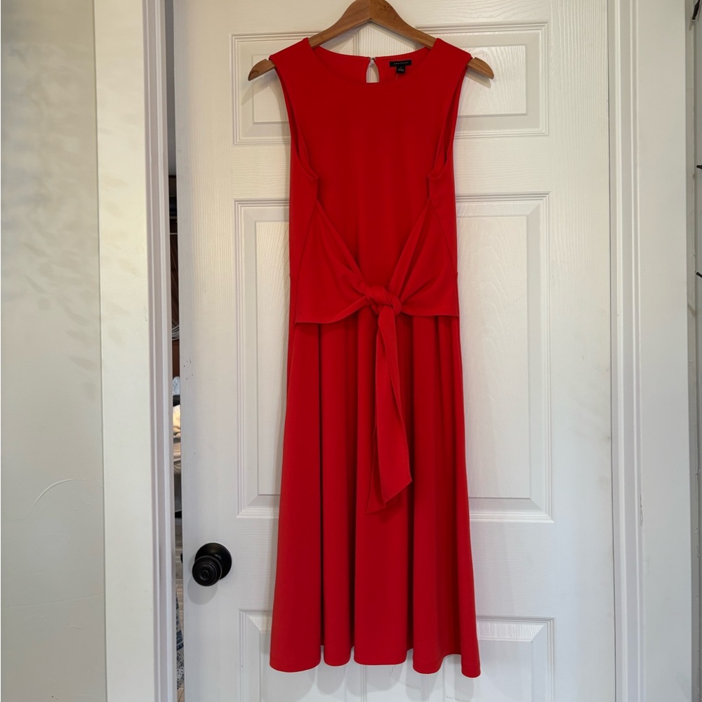 NWT Ann Taylor Vibrant Red Midi Dress